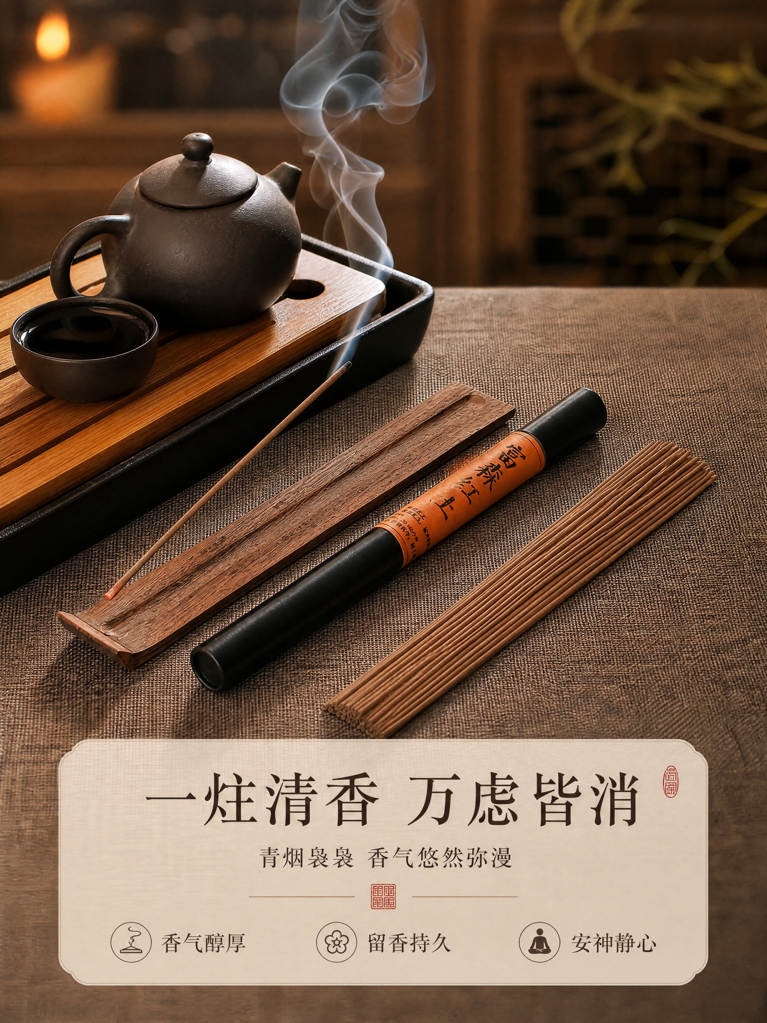 [商品] 使用【图7】富森红土线香点燃场景；保留黑管橙标包装、… - 图片创意预览