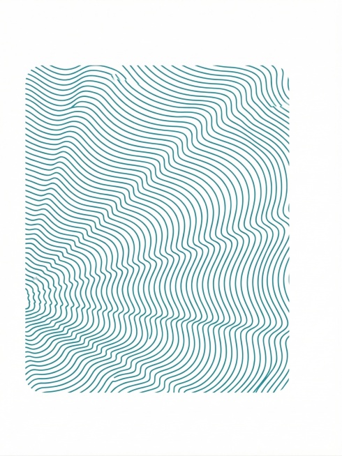 只提取出图片标签背景的蓝绿色波浪线条，去除所有文字和二维码，保留白色背景，只保留线条图案预览效果