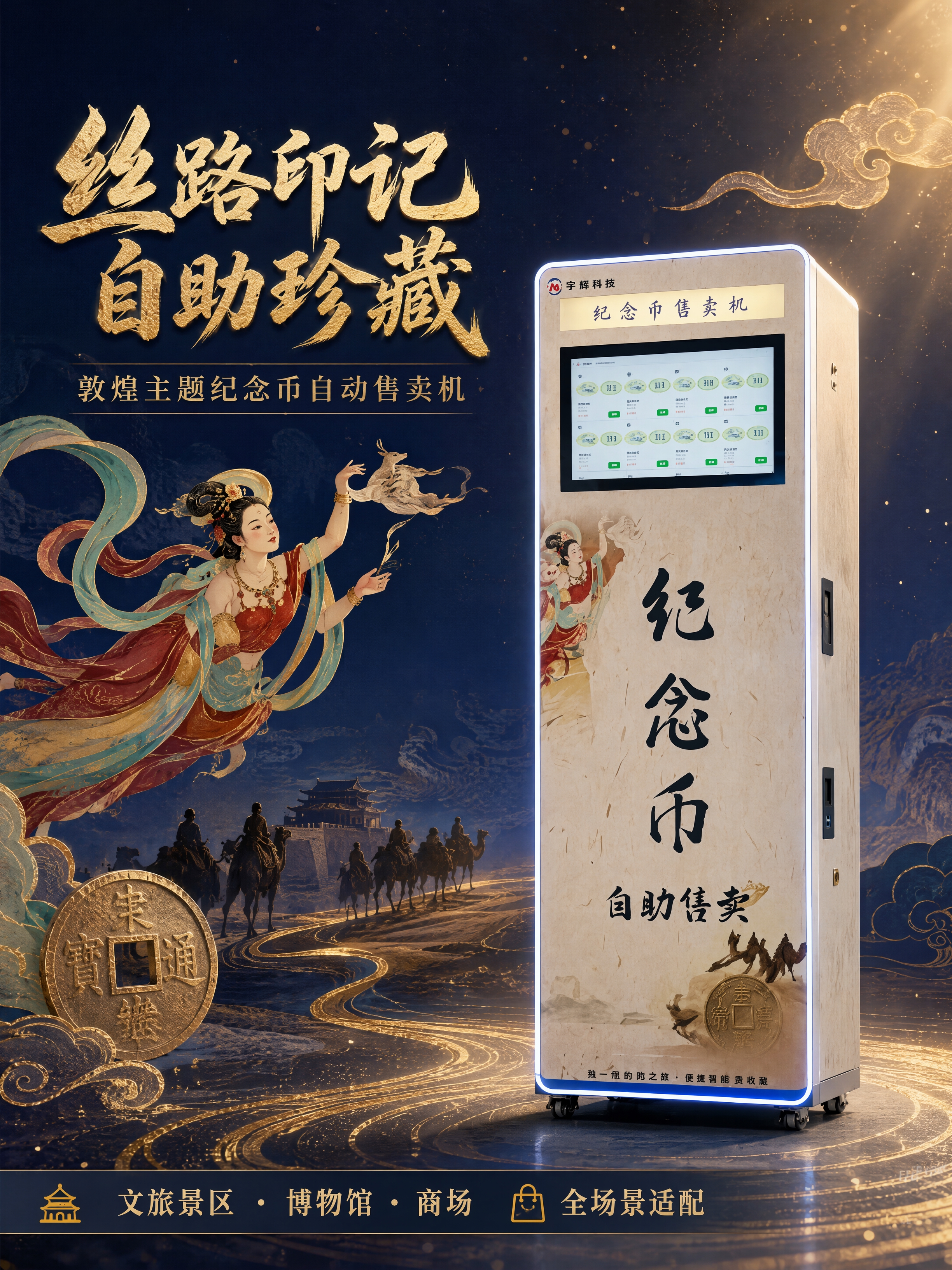 [第1张] 详情页头图-纪念币自助售卖机文旅场景主视觉海报。本… - 图片创意预览