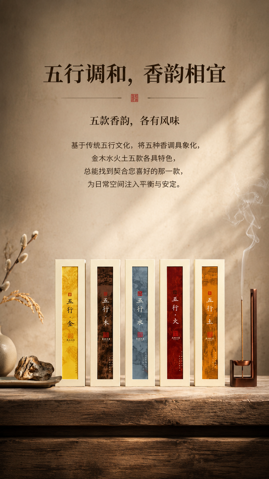 [商品] 使用【图1】五行线香五款全家福（金/木/水/火/土从… - 图片创意预览
