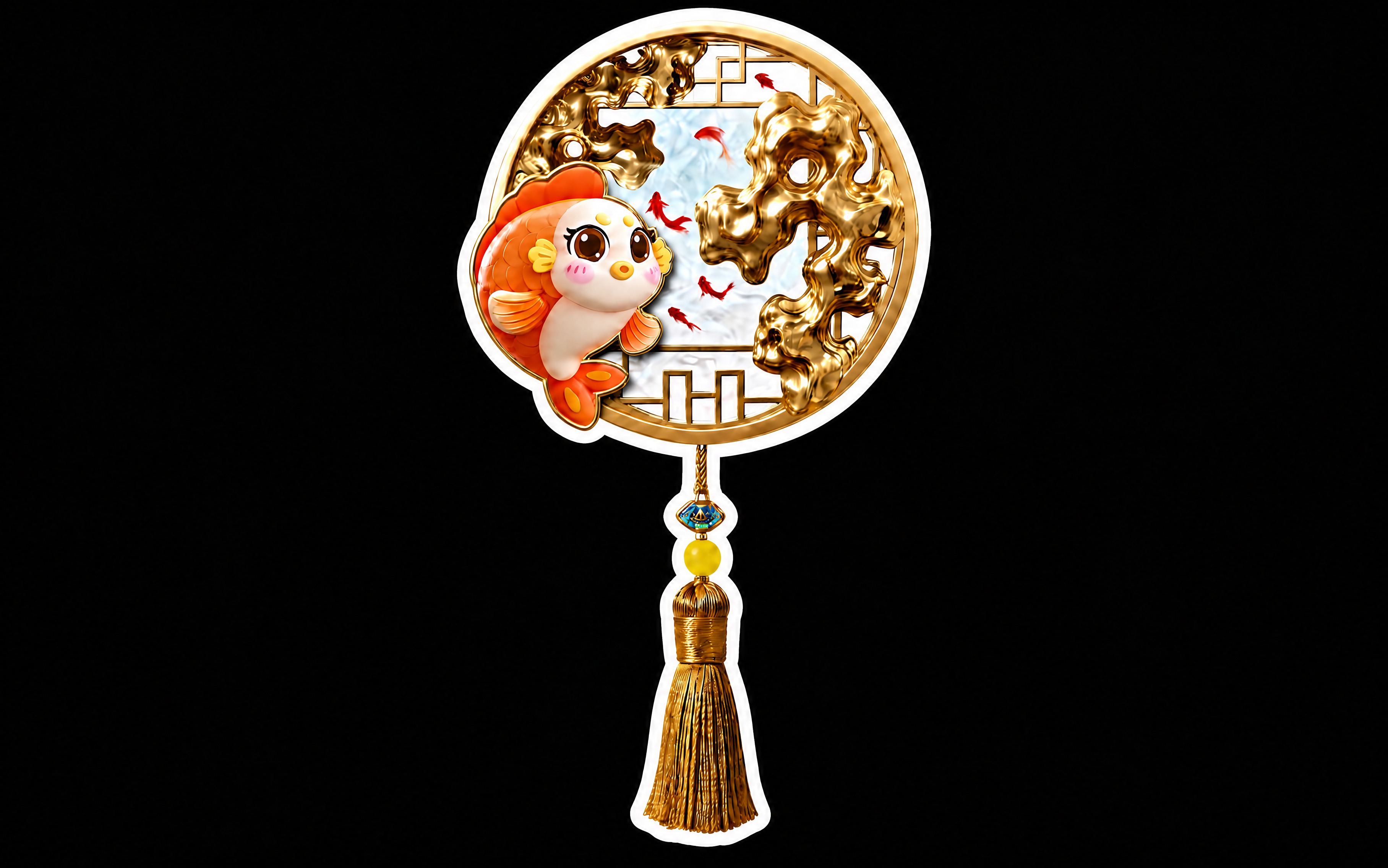 将背景改为纯黑色，产品主体和白色描边保持不变，贴纸效果，高清精致 - 图片创意预览