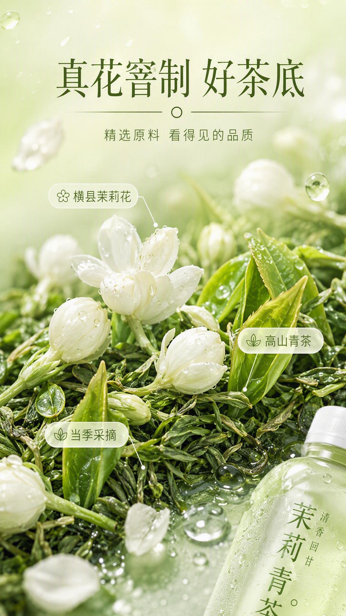 [商品] 使用【图1】茉莉青茶饮品的茶液颜色和品质感作为参考；… - 图片创意预览