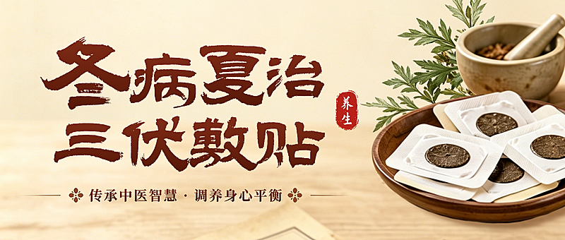 三伏贴冬病夏治中医理疗宣传中式感公众号首图