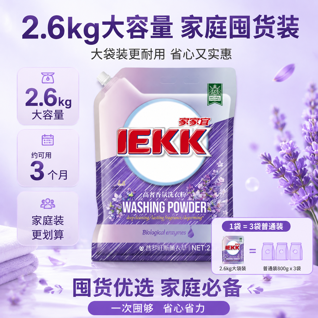 [主图-5] 规格与囤货价值 2.6kg大容量家庭装决策转化。… - 图片创意预览