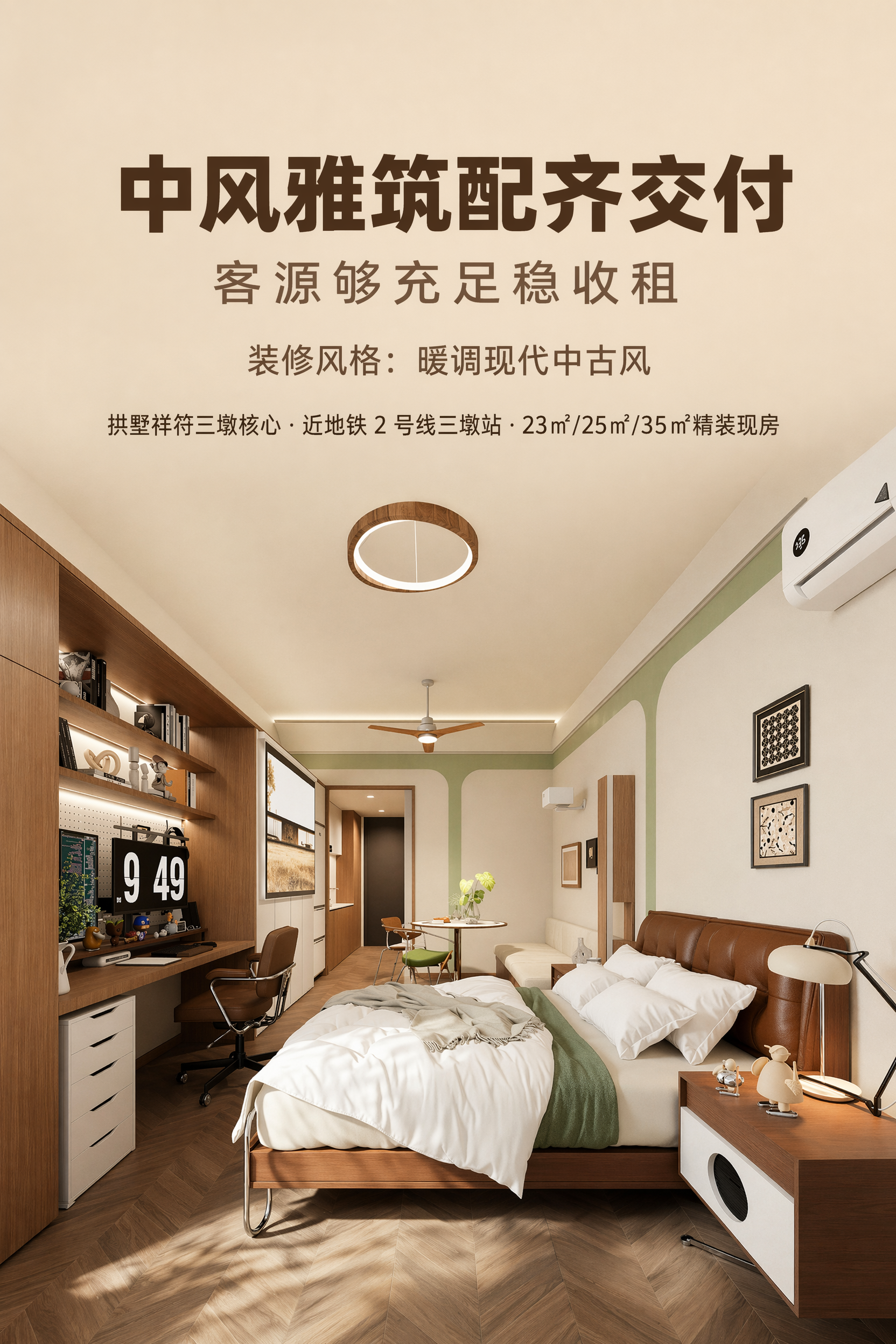 [主图-1] 暖调现代中古风精装现房宣传主图 [氛围风格] 高… - 图片创意预览