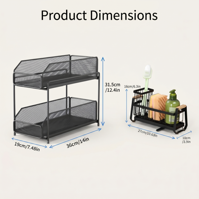 [主图-5] Dimension Parameter Presentation: 2-piece storage set dimension marking. Keep the product app预览效果