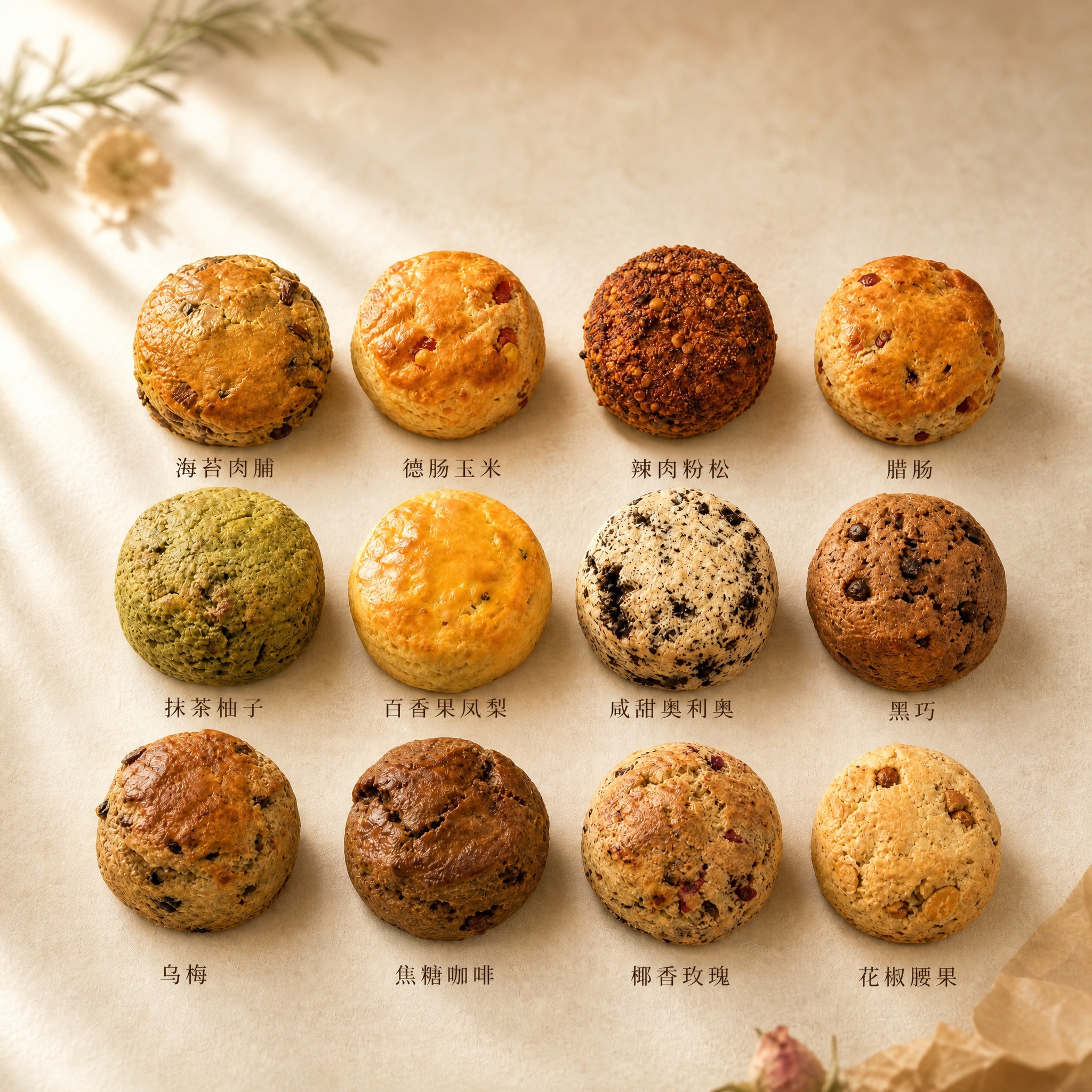 [单张主图] 12口味手工司康全家福淘宝电商主图，高级氛围感路… - 图片创意预览