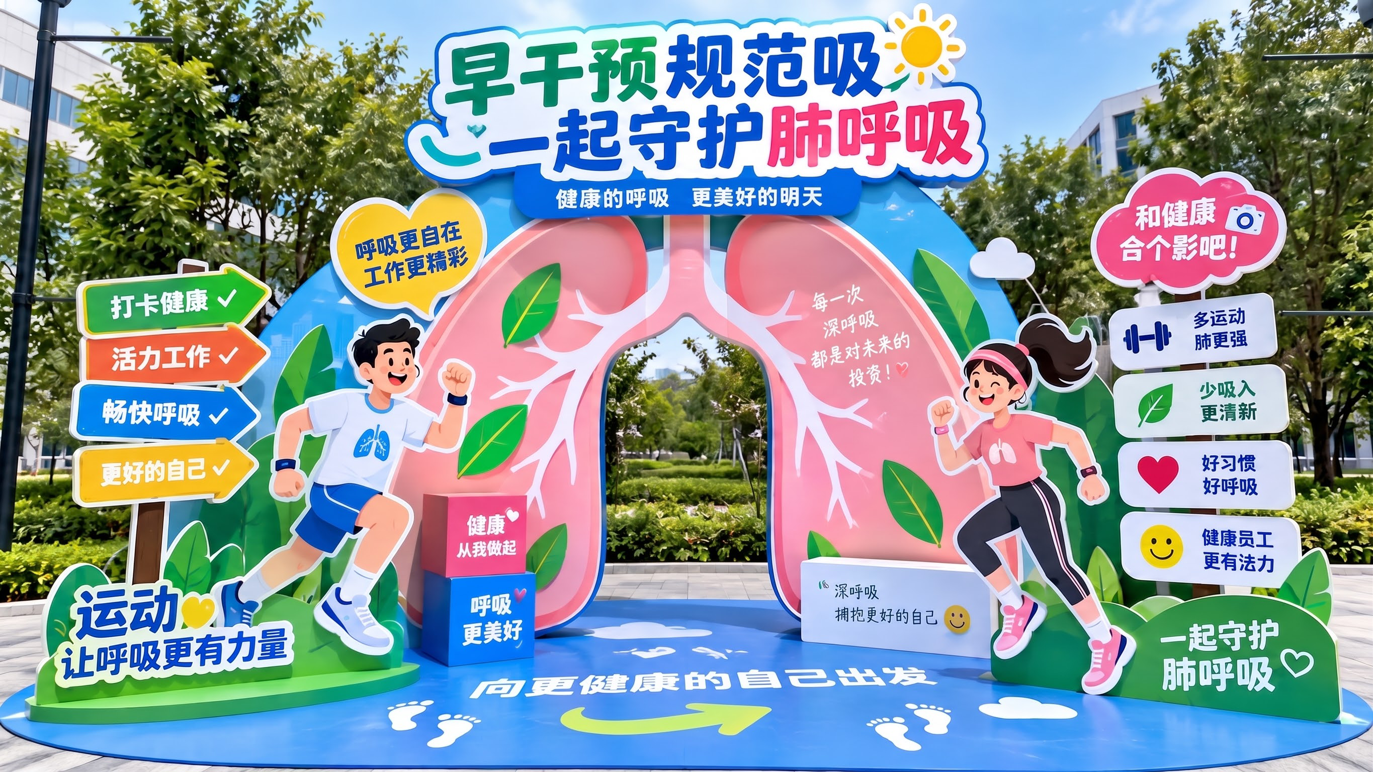 去掉图中左右的道旗，以及中间的白色展板 - 图片创意预览