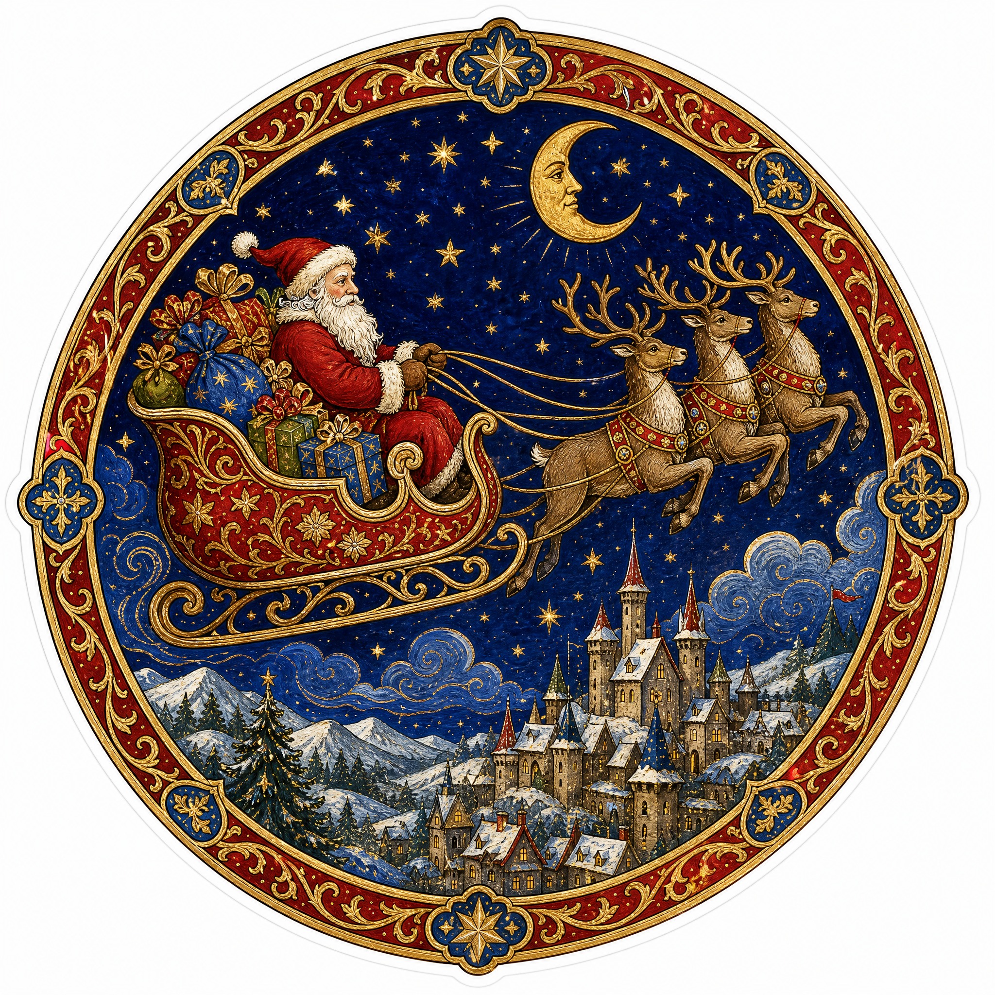 Christmas sticker, medieval ill… - 图片创意预览