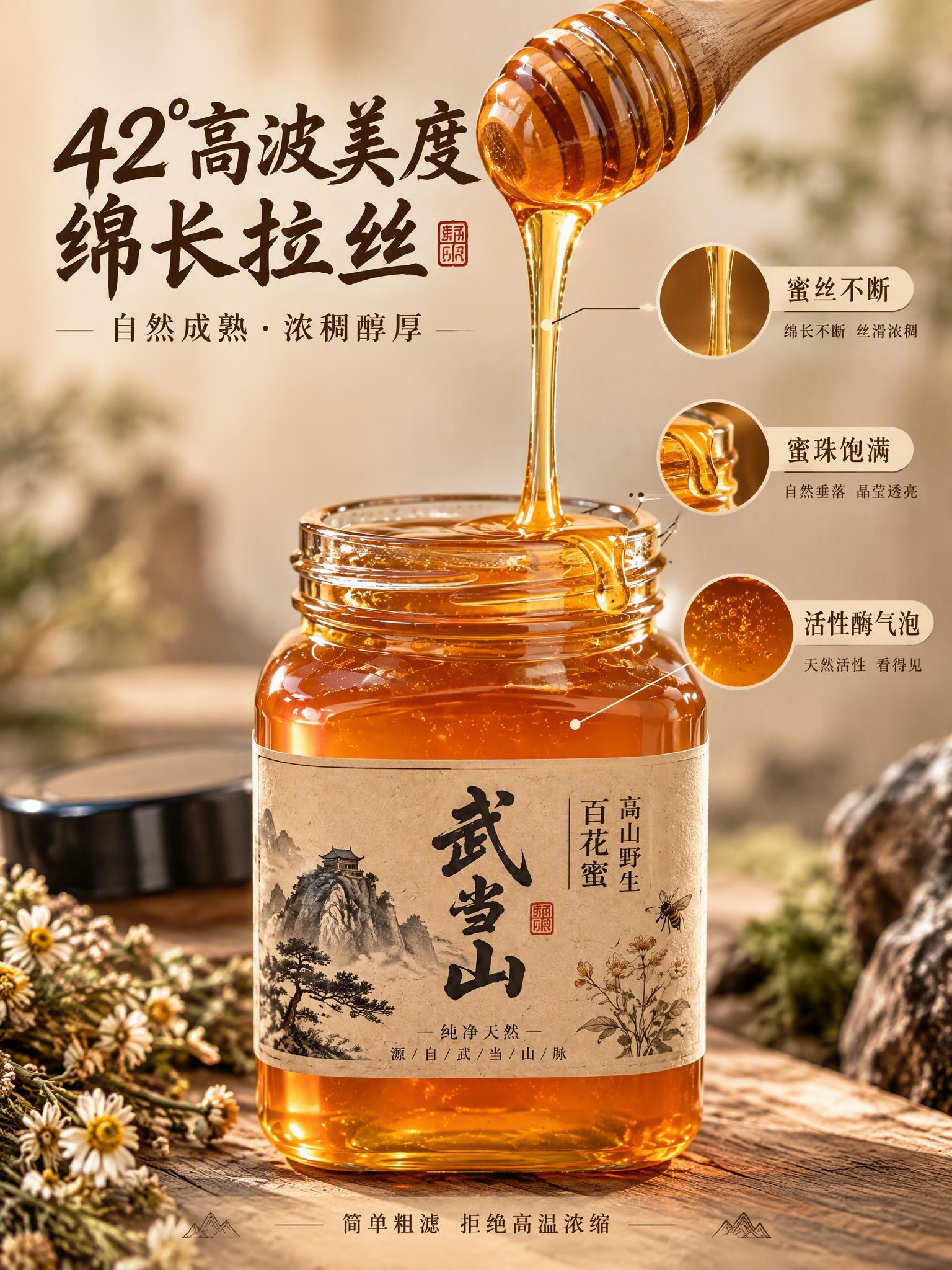 [商品] 使用参考蜂蜜罐产品图；保留方形玻璃罐、黑色旋盖、琥珀… - 图片创意预览