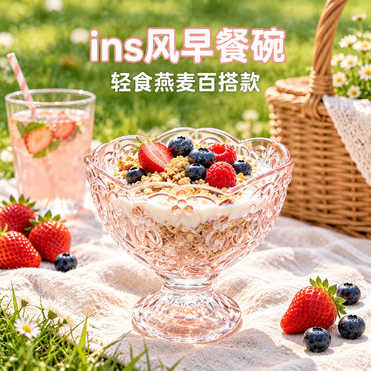 [主图-4] 户外野餐场景使用展示，体现ins风与轻食百搭的生… - 图片创意预览