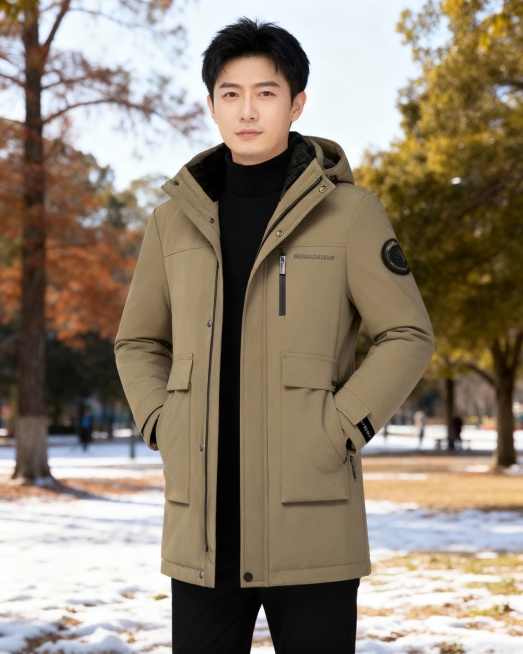 一个中国男性28岁模特穿上图片上的衣服，姿势不同，拍摄风格，五张相似场景的套图，南方户外预览效果