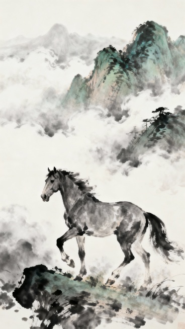 不同风格，马，完整视觉元素。
竖版图片12张。画面比例9:16。预览效果