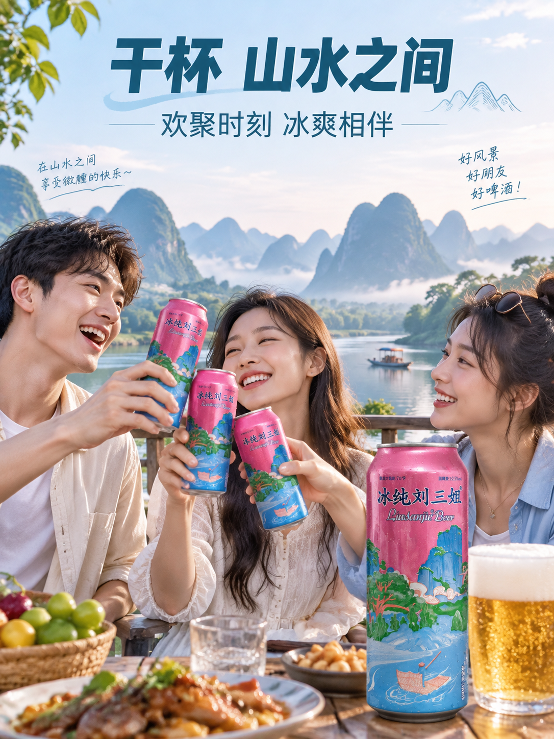 [商品] 使用【图1】【图2】同一款冰纯刘三姐罐装啤酒；保留罐… - 图片创意预览