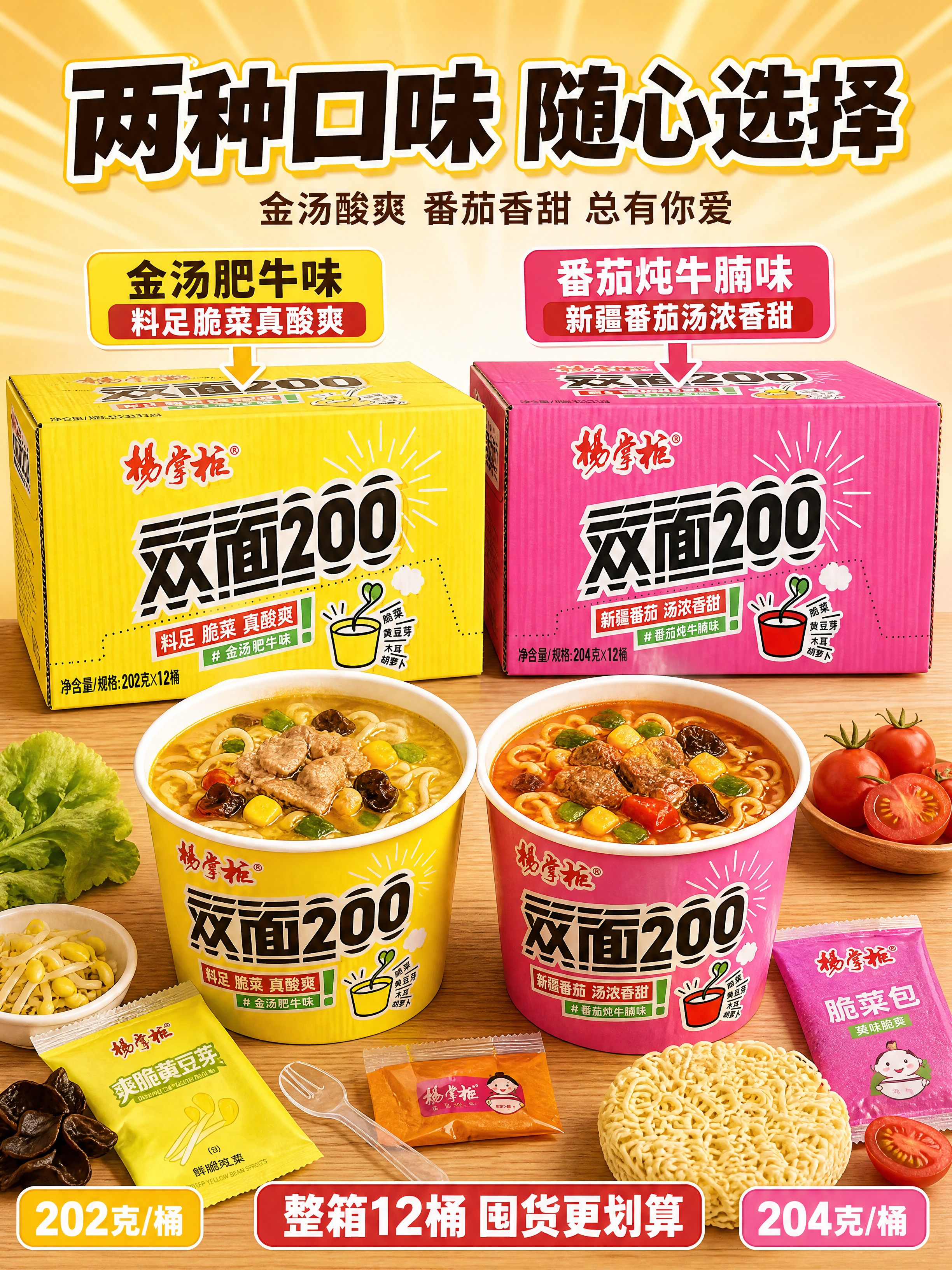 [商品] 使用【图3】粉色番茄炖牛腩味整箱、【图4】黄色金汤肥… - 图片创意预览