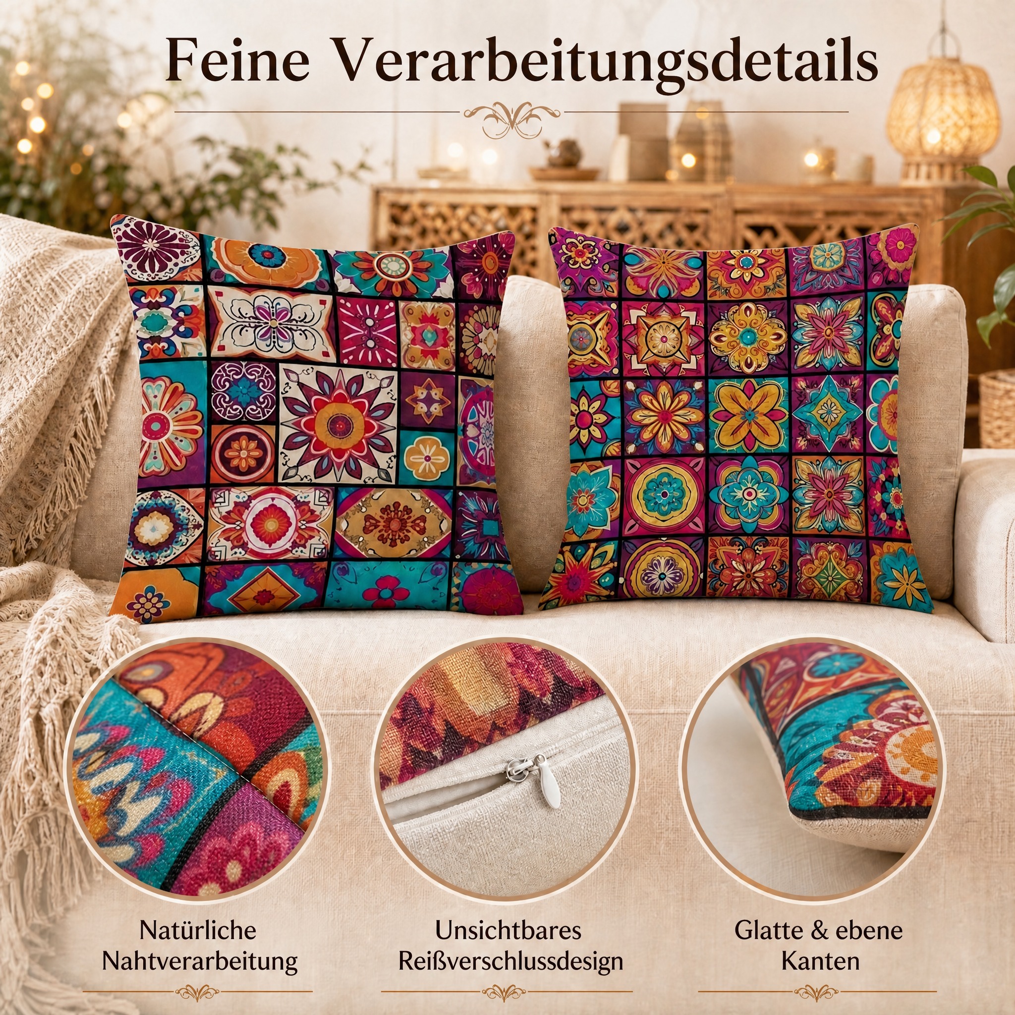 Two boho mandala pillow covers… - 图片创意预览