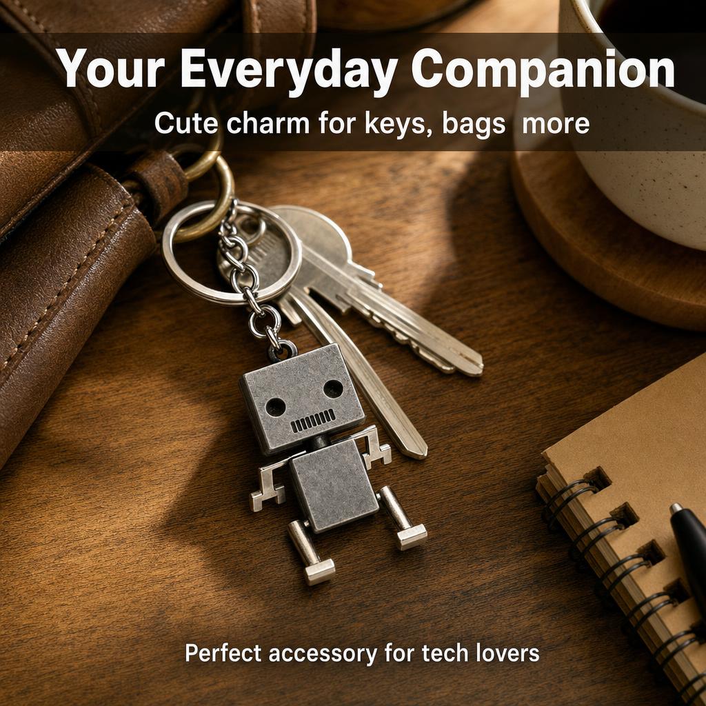 [主图2] Vintage Robot Keychain 场景… - 图片创意预览
