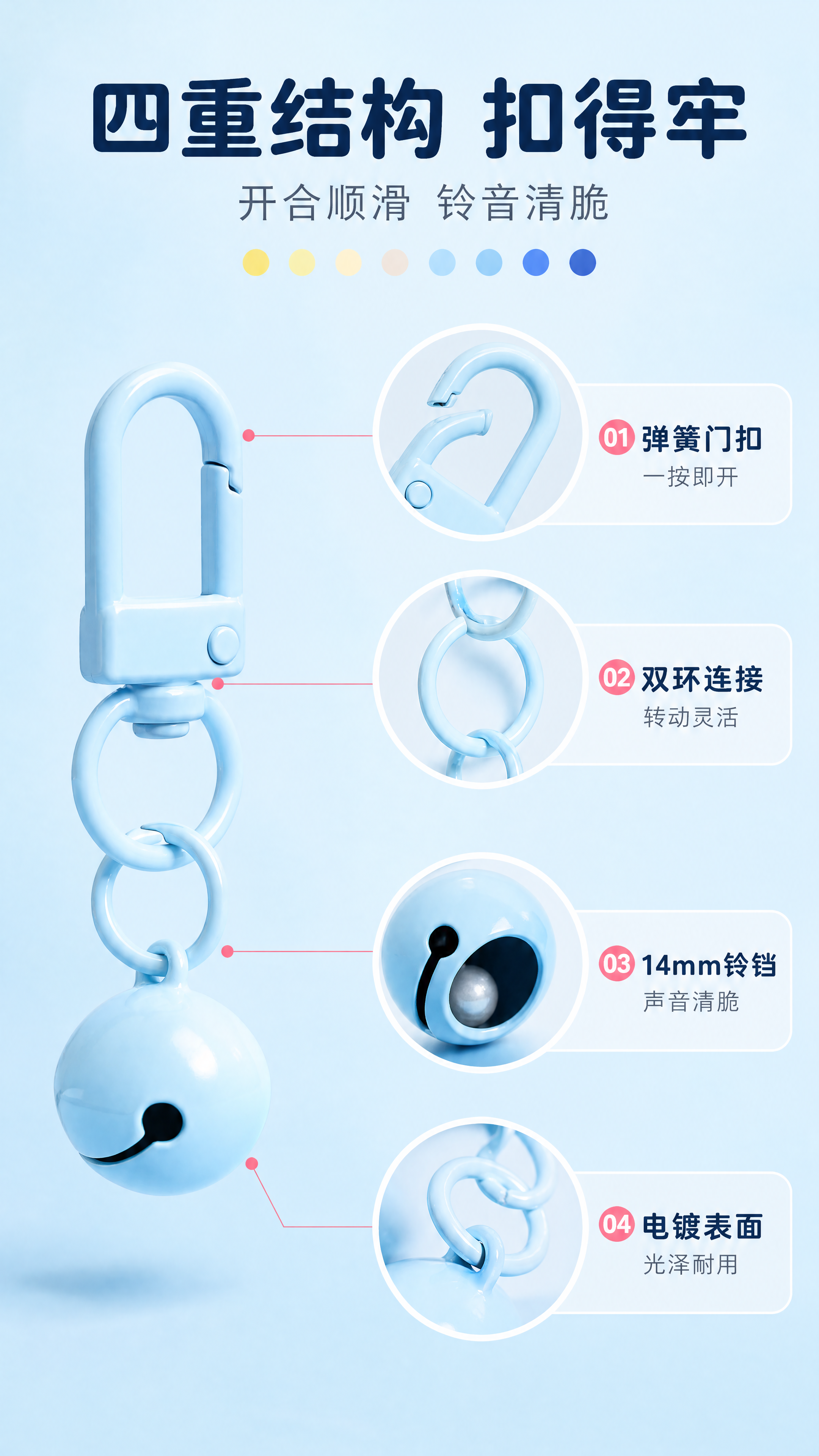 [商品] 使用【图4】门扣配14mm铃铛套装黄色系与蓝色系8款… - 图片创意预览