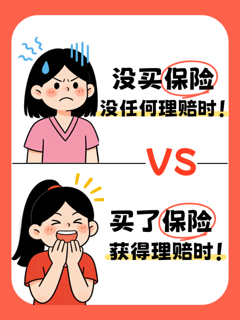 保险金融理财区别状态VS分享卡通小红书封面预览效果