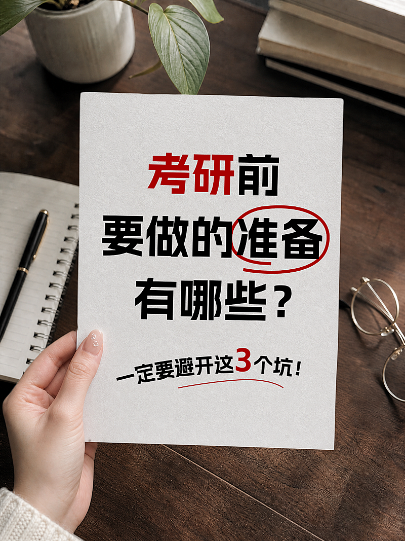 考研教育培训话题讨论爆款吸睛大字小红书封面