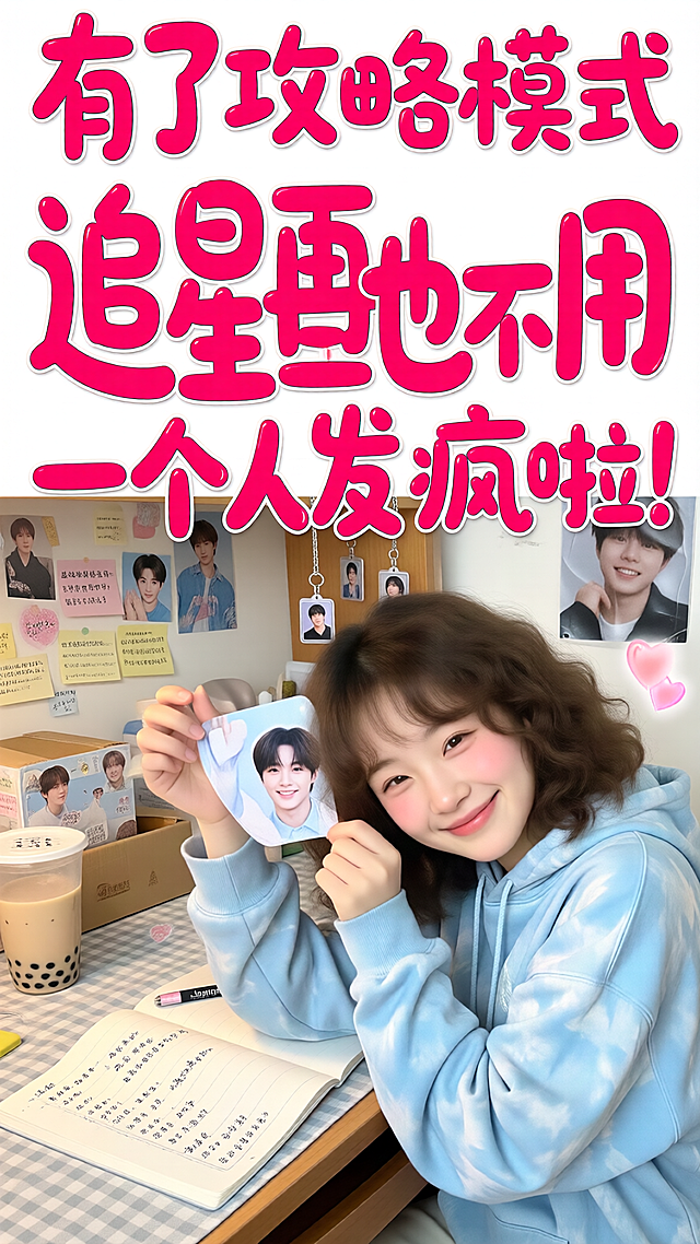 有了攻略模式 追星再也不用一个人发疯啦！标题文字居中，超真实