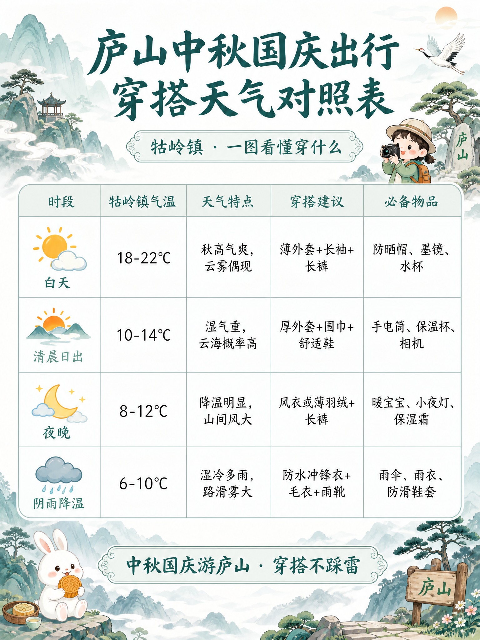 旅游攻略信息图表海报，简约高级国风卡通可爱俏皮风格，3:4竖版… - 图片创意预览