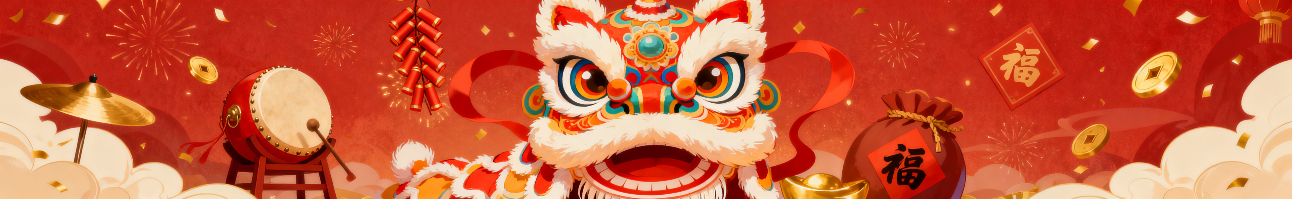 我需要生成一套套图，共10张图，所有图必须要是插画风格，要有新年的元素，看起来有节日氛围，同时所有图片风格统一，最好是一套。第一张横板174×25的比例（财神相关插画），第二张横板171×25的比例（预览效果
