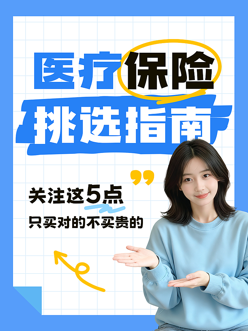 金融保险挑选指南知识经验分享通用爆款大字人像小红书封面