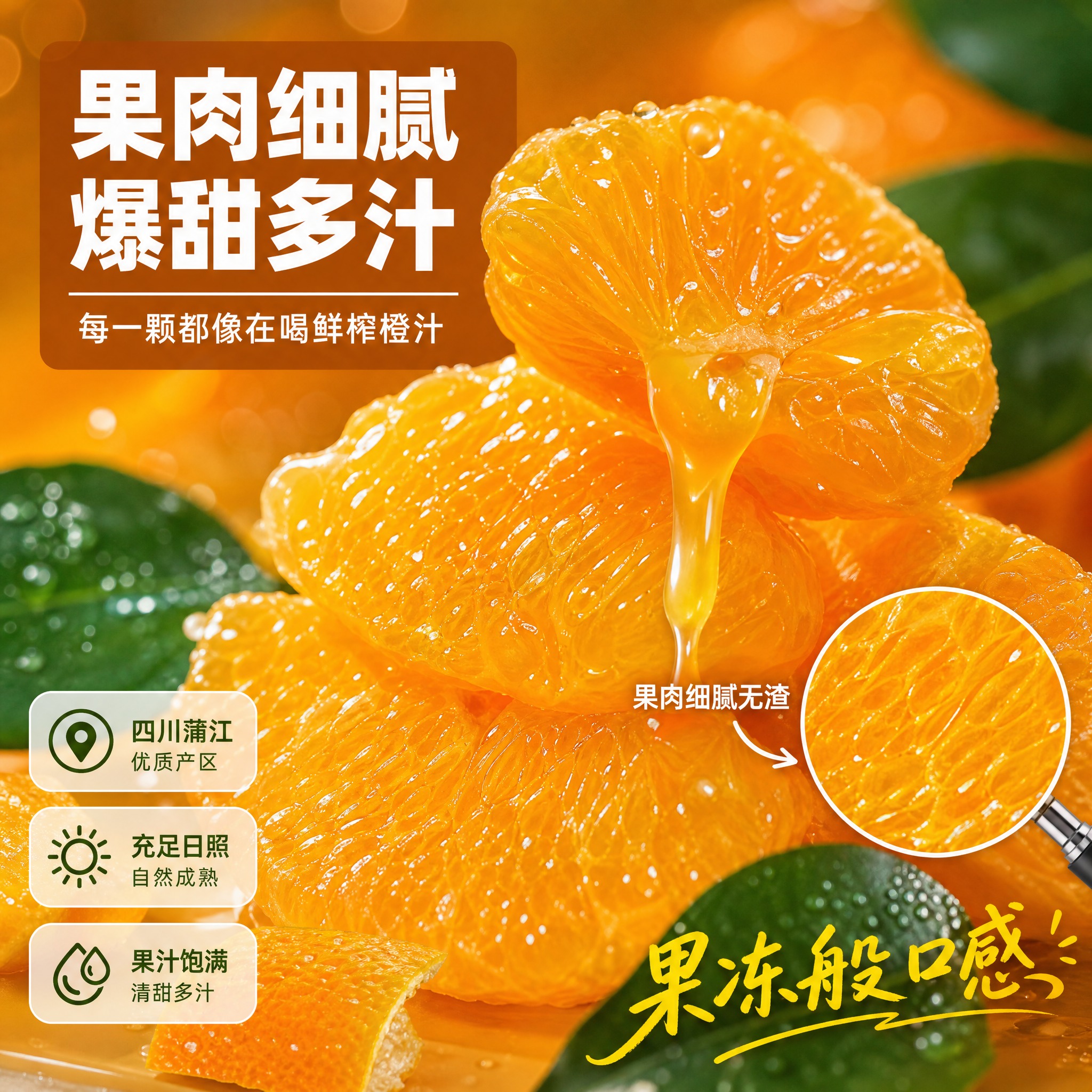 [主图-3] 四川蒲江爱媛橙 细节微距 果肉质感种草。 [统一… - 图片创意预览