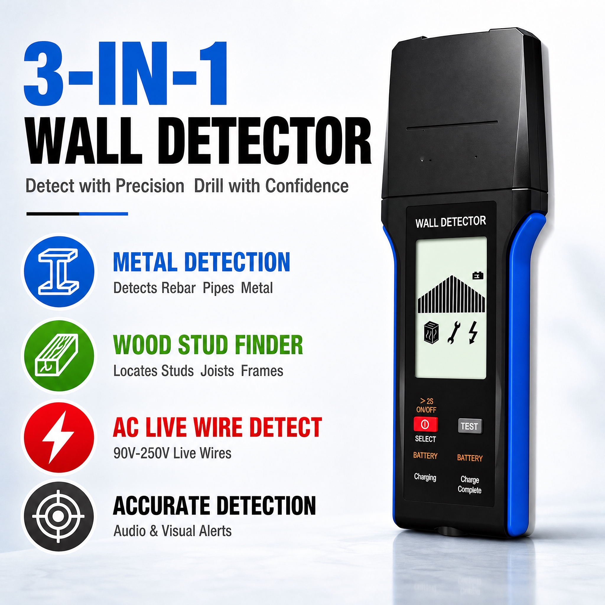 [单张主图] 三合一墙体探测仪 3-IN-1 WALL DET… - 图片创意预览