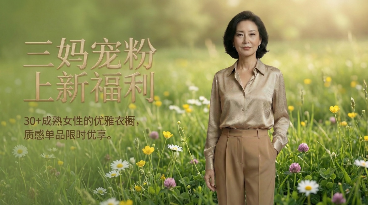 将横版封面背景替换为清新自然的草地背景，保持原有主体人物和所有文字内容排版不变，保持高级质感，依然适合30+成熟女性，整体春意自然氛围预览效果