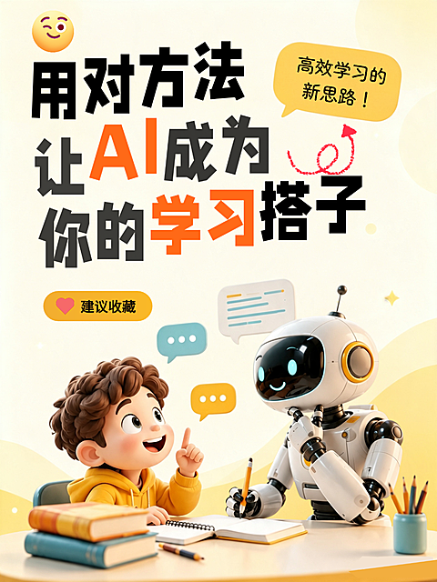 小红书封面 用好方法AI成为你的学习搭子 高效学习