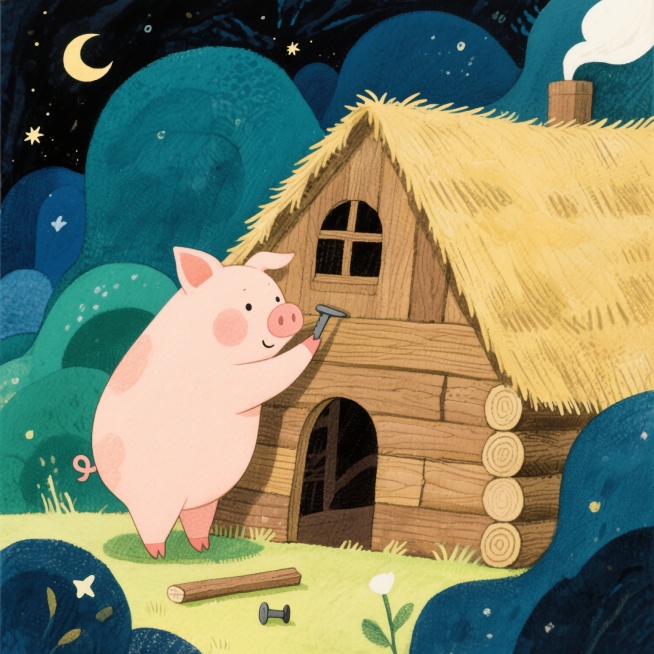 # 《三只小猪》儿童绘本故事

### 故事梗概
这是一个关于三只小猪离开妈妈独立生活，面对大灰狼的挑战，最终凭借勤劳和智慧获得安全与幸福的故事。

### 故事正文

**从前，有三只小猪，它们长大预览效果