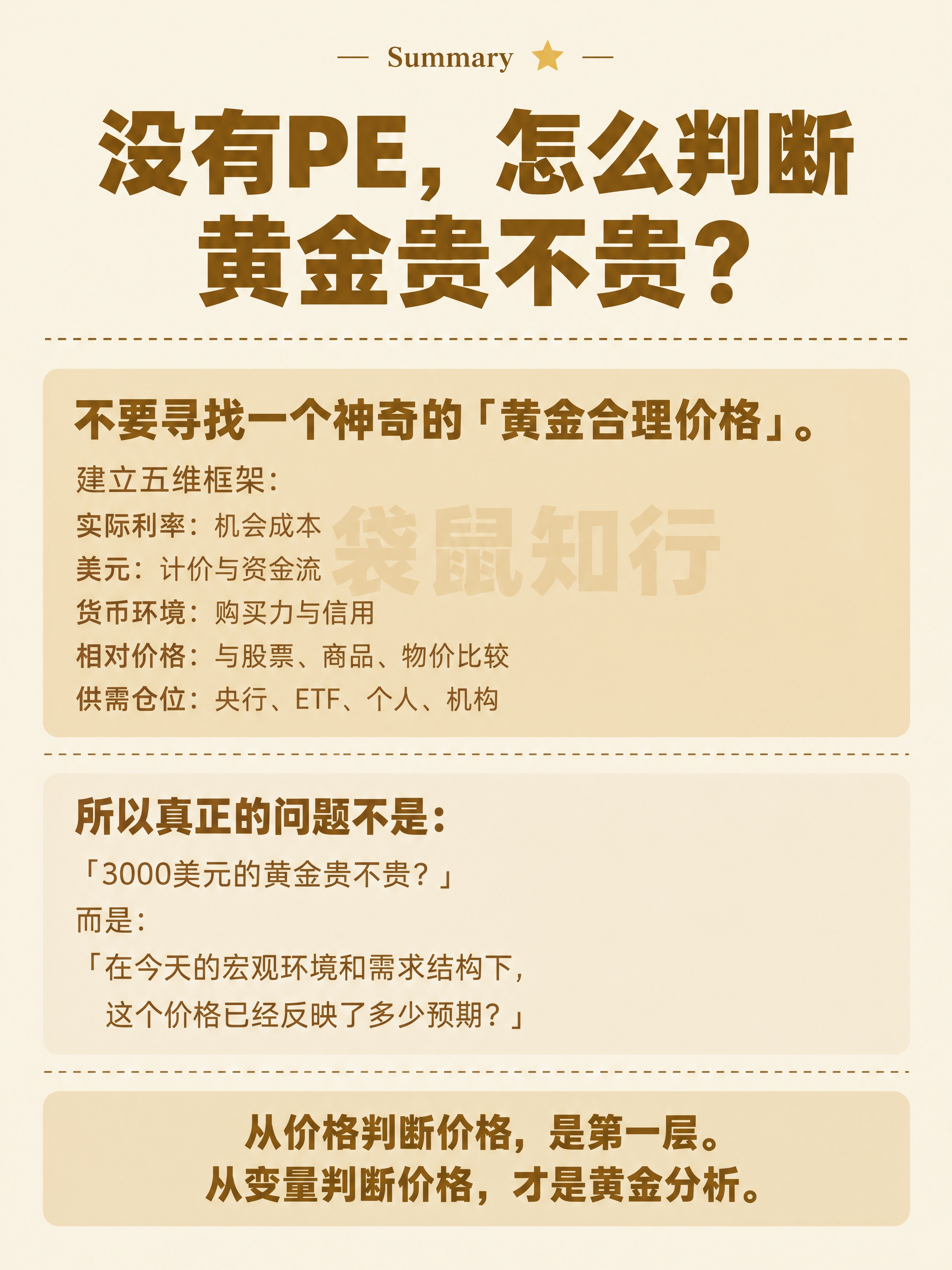 小红书黄金知识卡片，竖版3:4比例，米白色（浅米色）纯色背景，… - 图片创意预览
