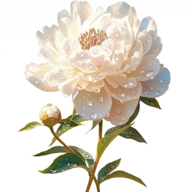 花上加一些水珠预览效果