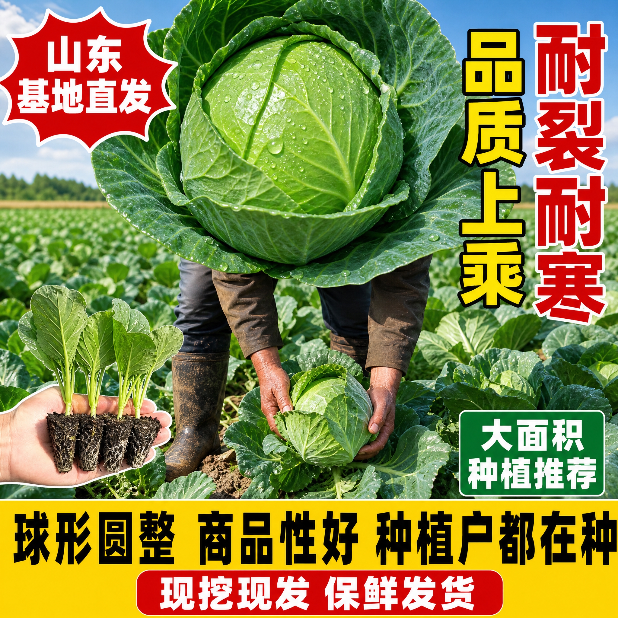 [主图-4] 主题：绿甘蓝苗 耐寒耐裂 品质好 场景成交型主图… - 图片创意预览