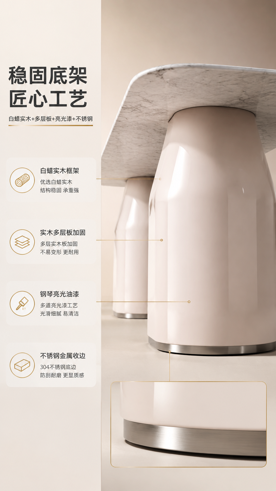 [商品] 使用【图1】DT-6611天然中花白大理石餐桌；保留… - 图片创意预览