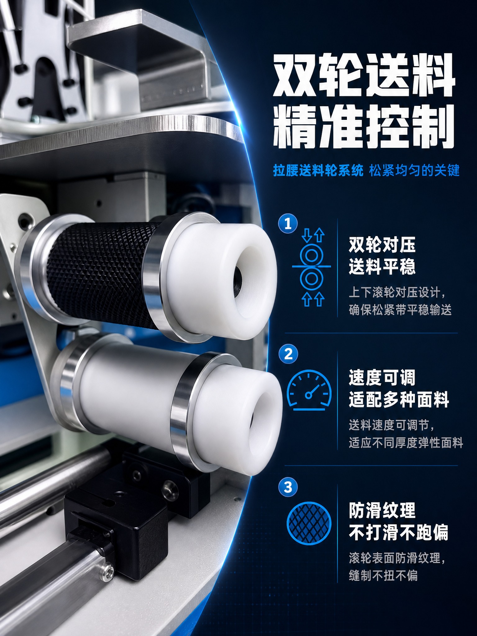 [详情页-4 核心卖点-送料轮结构] 拉腰送料轮结构详解页，核… - 图片创意预览