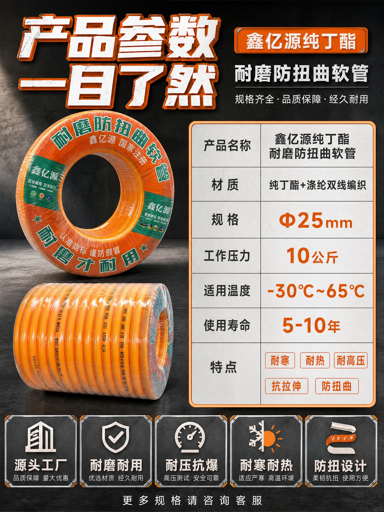 [商品] 使用【图4】【图8】鑫亿源纯丁酯软管整卷；保留橙色管… - 图片创意预览
