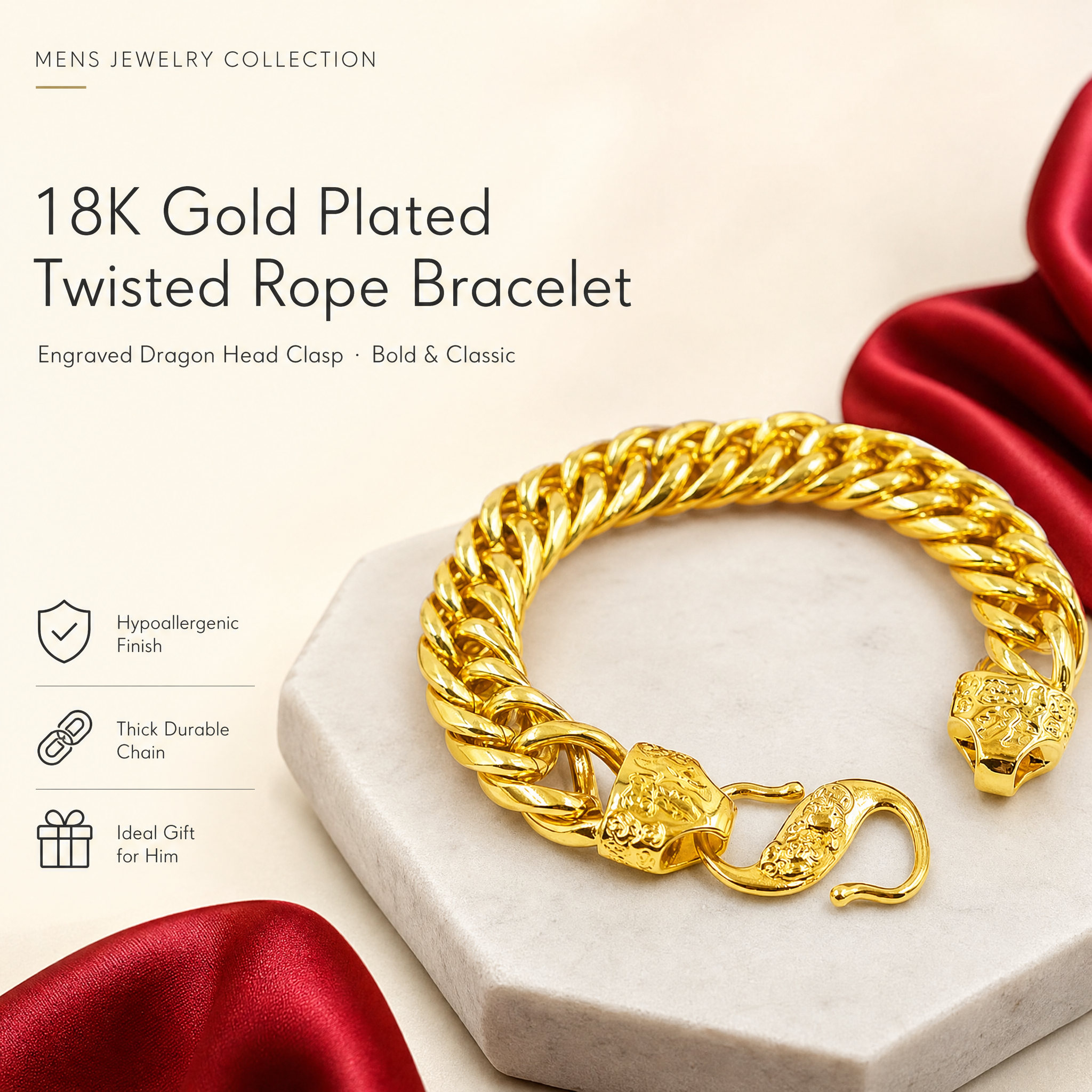 [单张主图] 18K Gold Plated Twisted… - 图片创意预览
