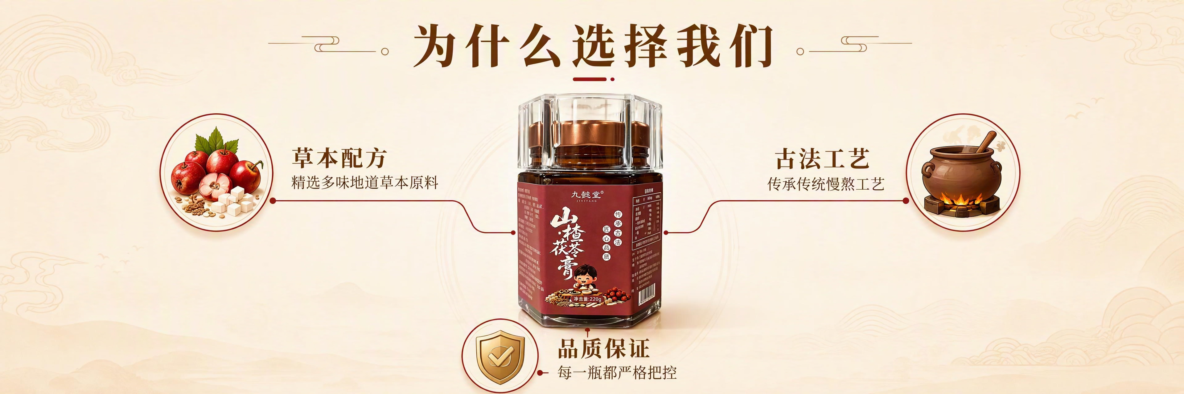 [第7张] 山楂茯苓膏核心卖点拆解页。本张使用【图1】作为产品… - 图片创意预览