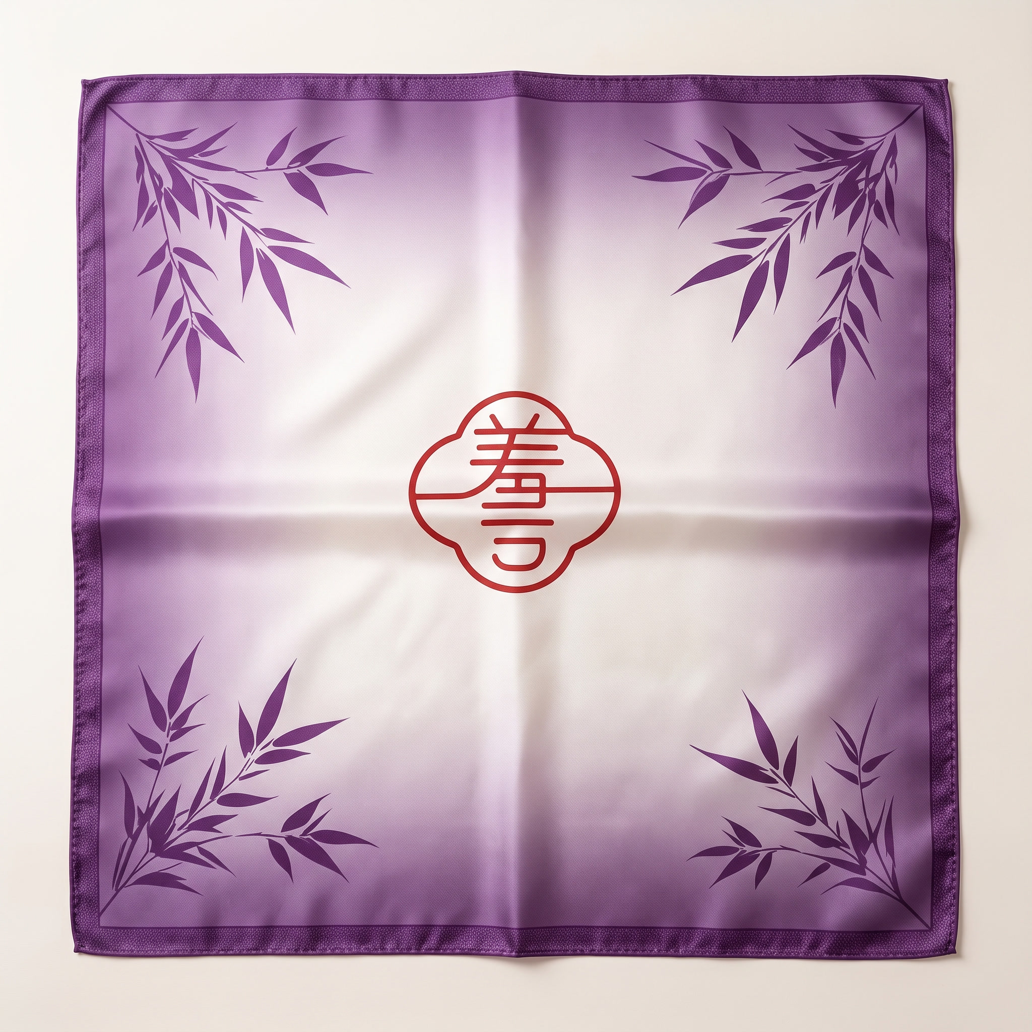 高端女性正方形丝巾方巾设计图，可挂在包包上的小方巾，正面平铺展… - 图片创意预览