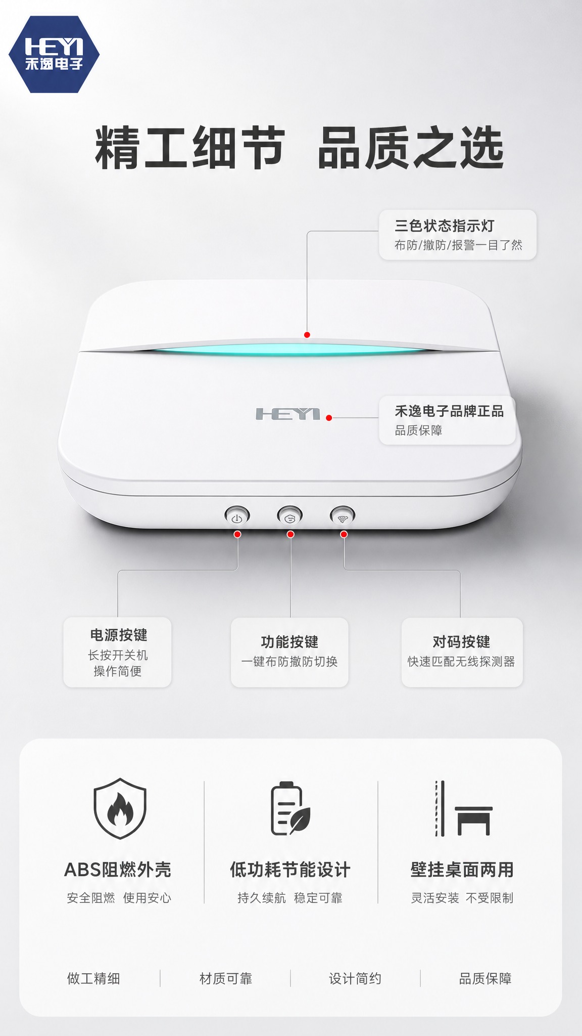 [商品] 使用【图1】白色圆角方形智能家庭报警主机；保留正面H… - 图片创意预览