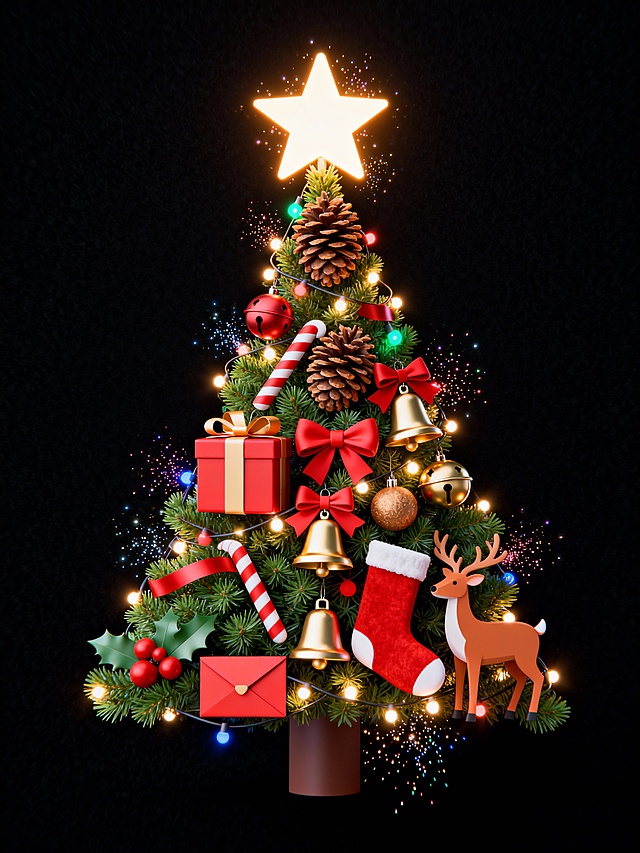 一键随机生成经典的圣诞树，实在爱不释手，抽卡根本挺不下来，太好看啦！