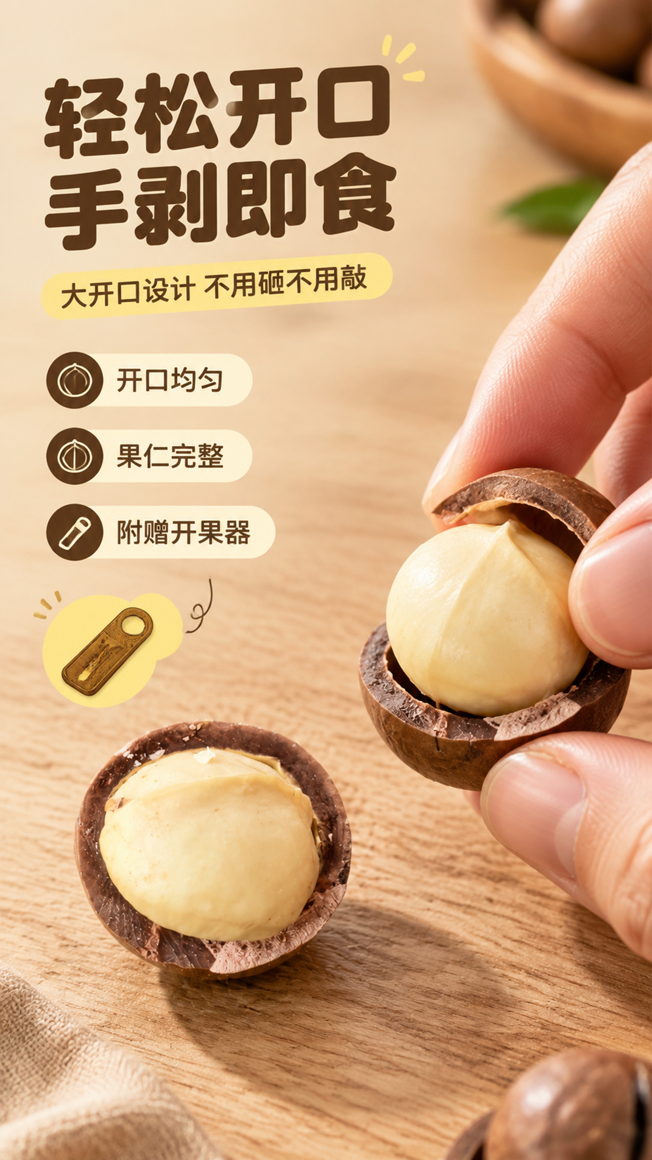 [商品] 使用【图1】夏威夷果；保留带壳开口结构、棕褐色硬壳、… - 图片创意预览