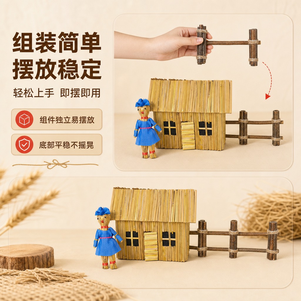 [商品] 使用【图2】稻草屋农夫院套装；保留稻草屋、蓝裙稻草人… - 图片创意预览