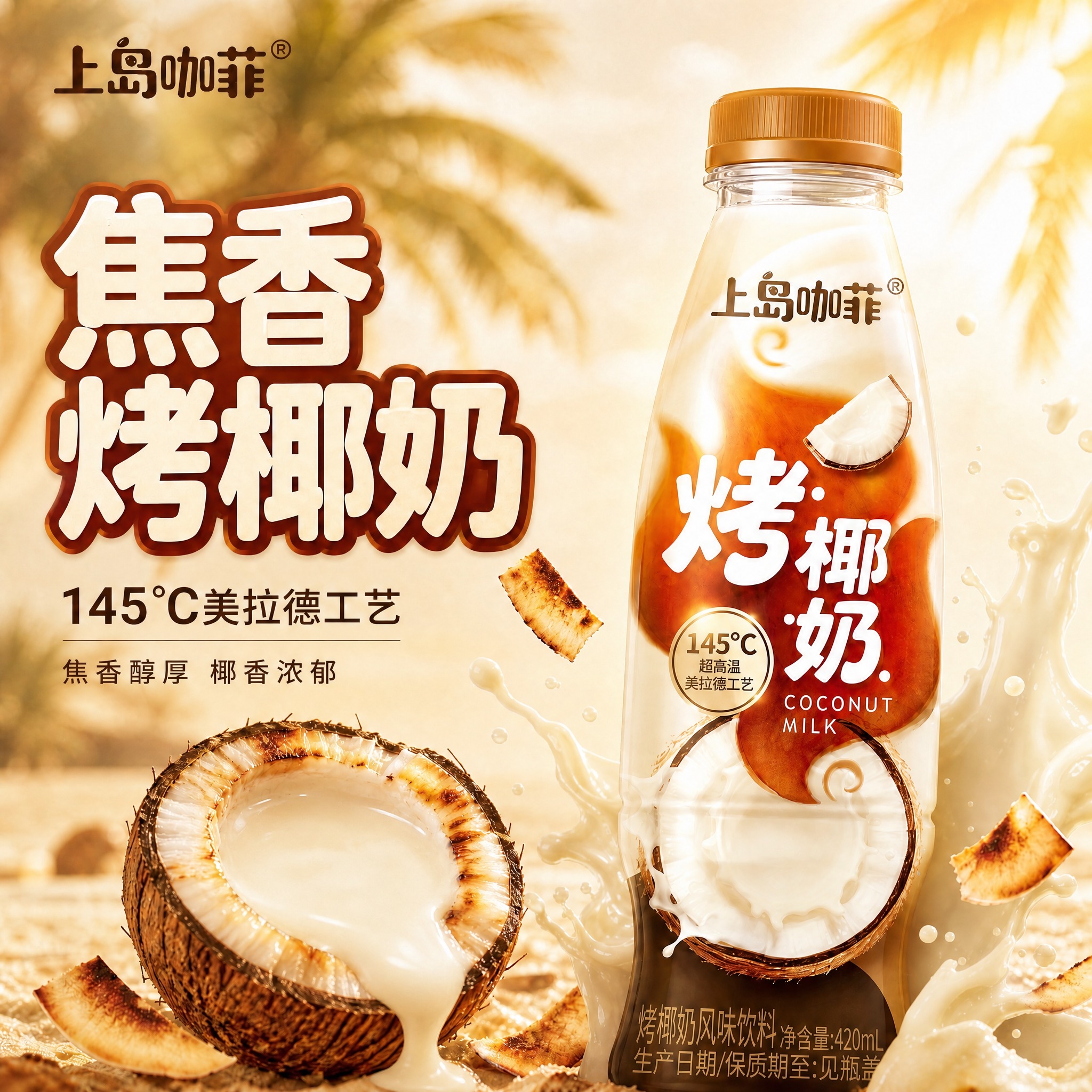 1. 将画面中所有飞溅的液体、瓶身周围的液体颜色统一修改为参考… - 图片创意预览