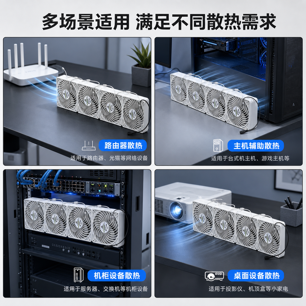 [商品] 使用【图2】积木式无限拼接散热风扇（4扇组合形态）；… - 图片创意预览