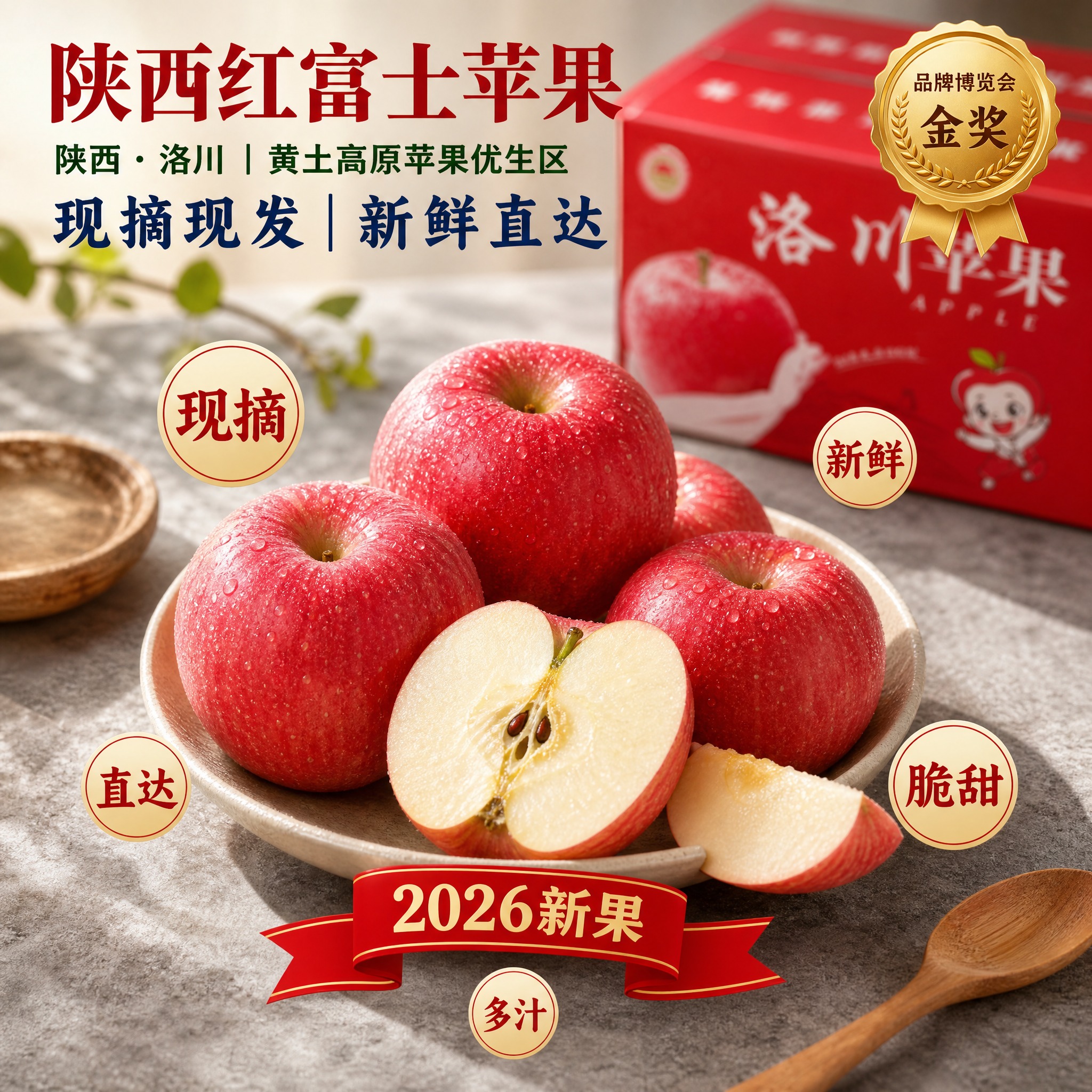 京东生鲜电商主图，800×800像素，1:1正方形。背景为灰色… - 图片创意预览