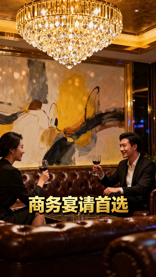 生成50张商务娱乐KTV的照片，图片加入一些文字